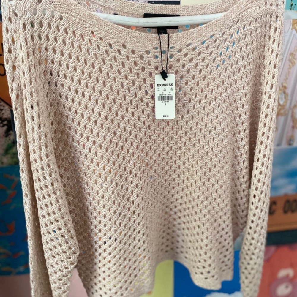 white/gold express sweater